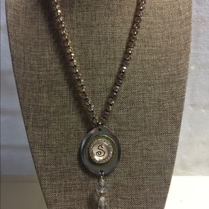Initial “S” Beaded Pendant Necklace